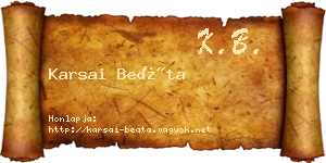 Karsai Beáta névjegykártya